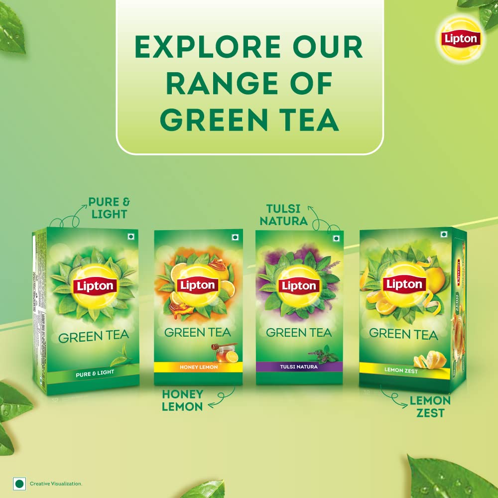Lipton Honey Lemon Green Tea Bags 100 pcs, All Natural Flavour, Zero Calories - Improves Metabolism & Reduces Waist – view 6
