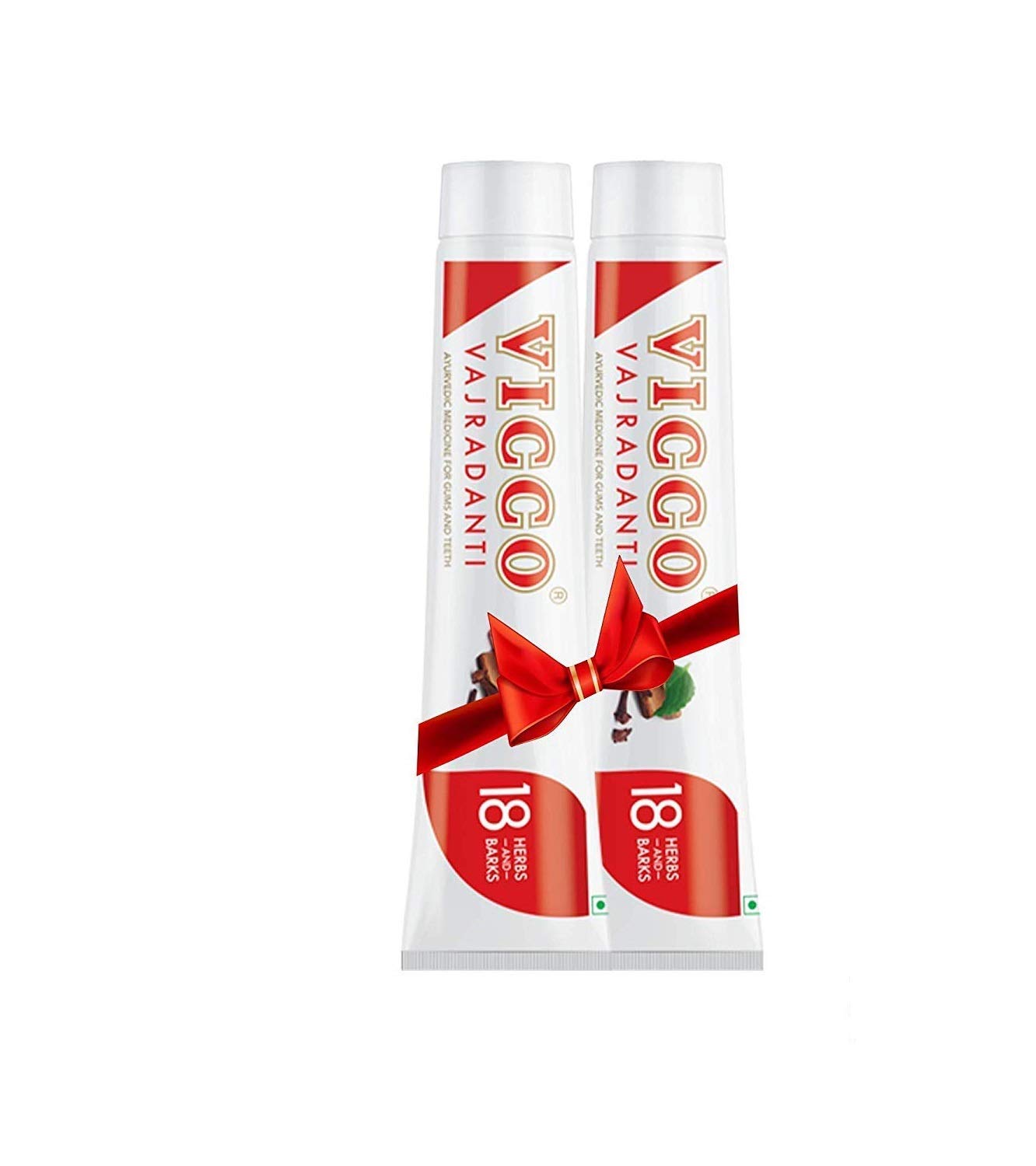 Three tubes of Vicco Vajradanti herbal toothpaste in Dalchini flavour