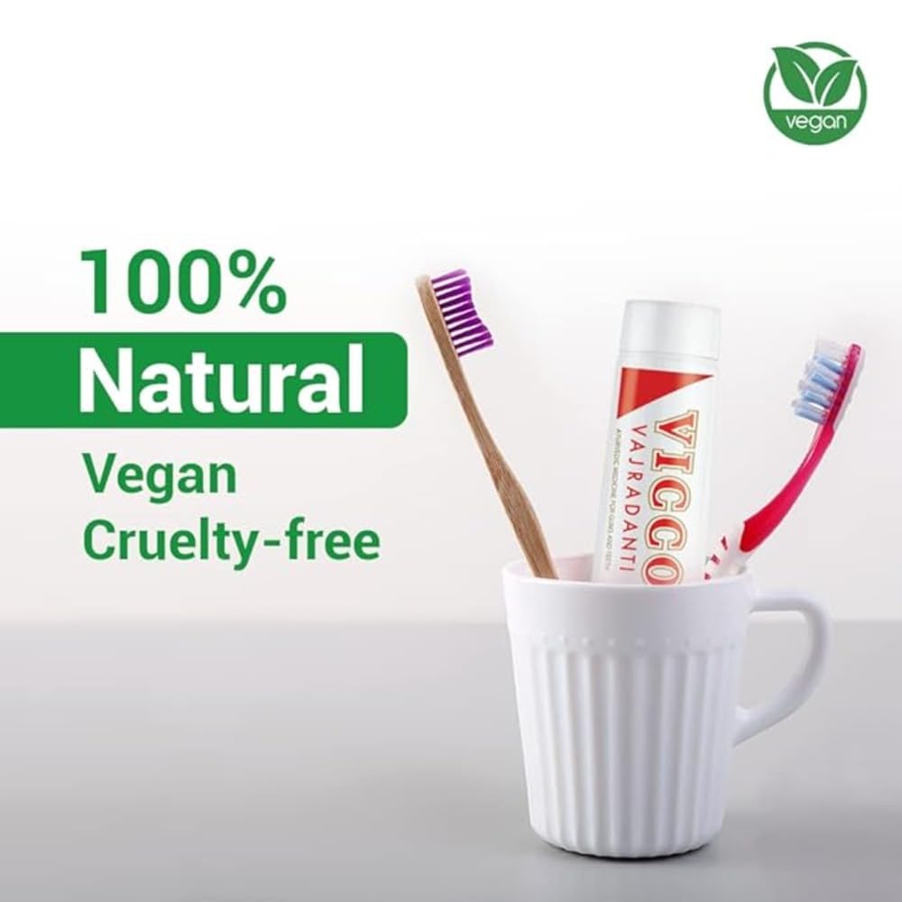 Vicco Vajradanti Ayurvedic Paste, Regular Flavour, 18 Essential Herbs and Barks, Prevents Bad Breath, For Strong and Healthy Teeth, 200 gms, (Pack of 2) – view 3