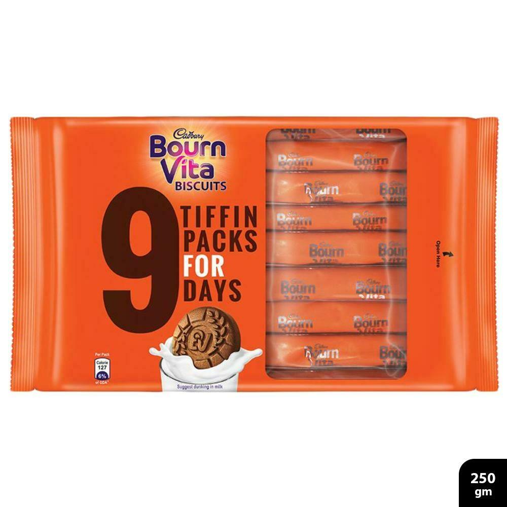 Cadbury Bournvita crunchy chocolate biscuits in 250 g pouch