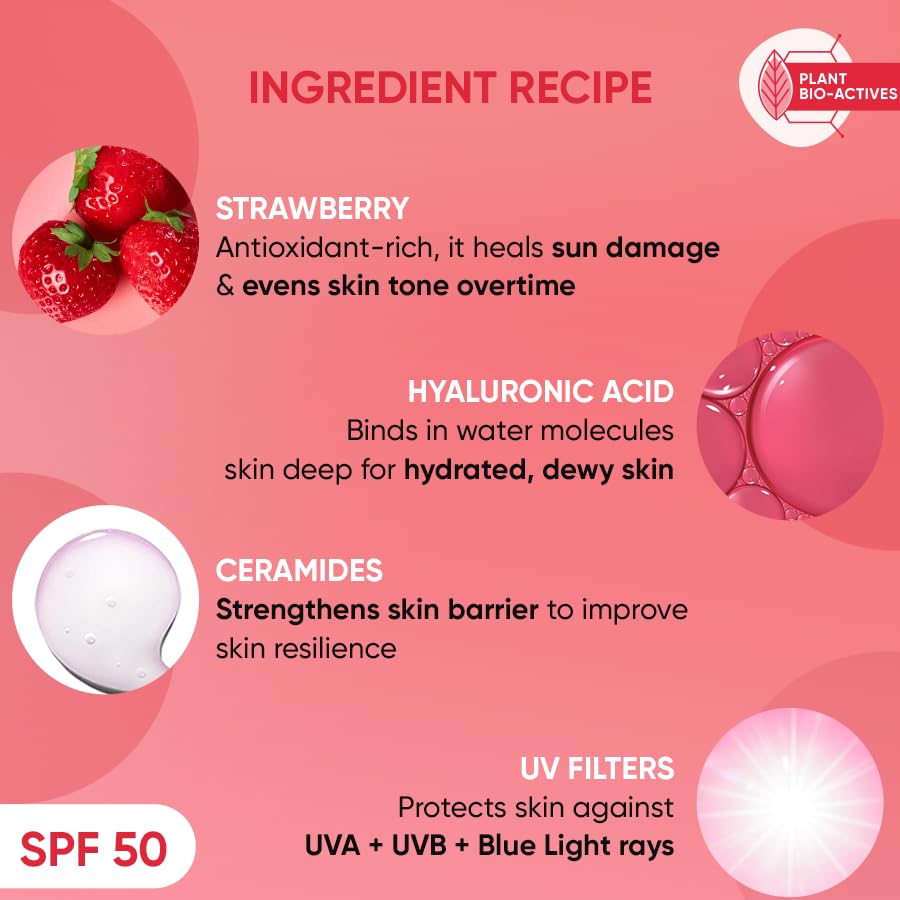 DOT & KEY Strawberry Dew Spf 50 Sunscreen Stick On-The-Go Spf 50 Pa+++, Broad Spectrum, Uva/Uvb Rays Protection With Hyaluronic & Ceramide For Hydration & Skin Barrier, Mess Free & No White Cast, 20g – view 4