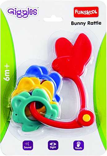 Funskool Giggles, Bunny Rattle , Colourful rattle for New Born Baby, Stimulates Senses,Rattling sound, 6 months & above, Infant Toys – view 2