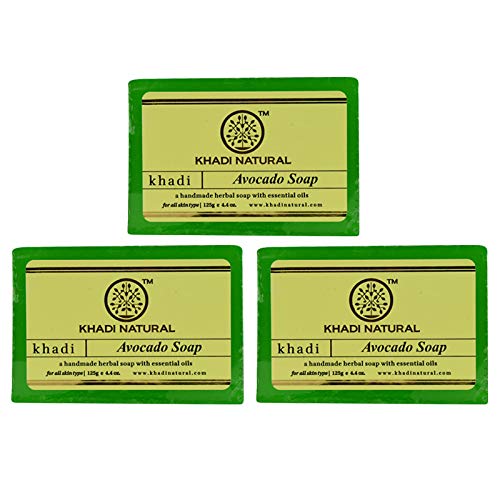 Three-bar pack of Khadi Natural Herbal Avocado Soap