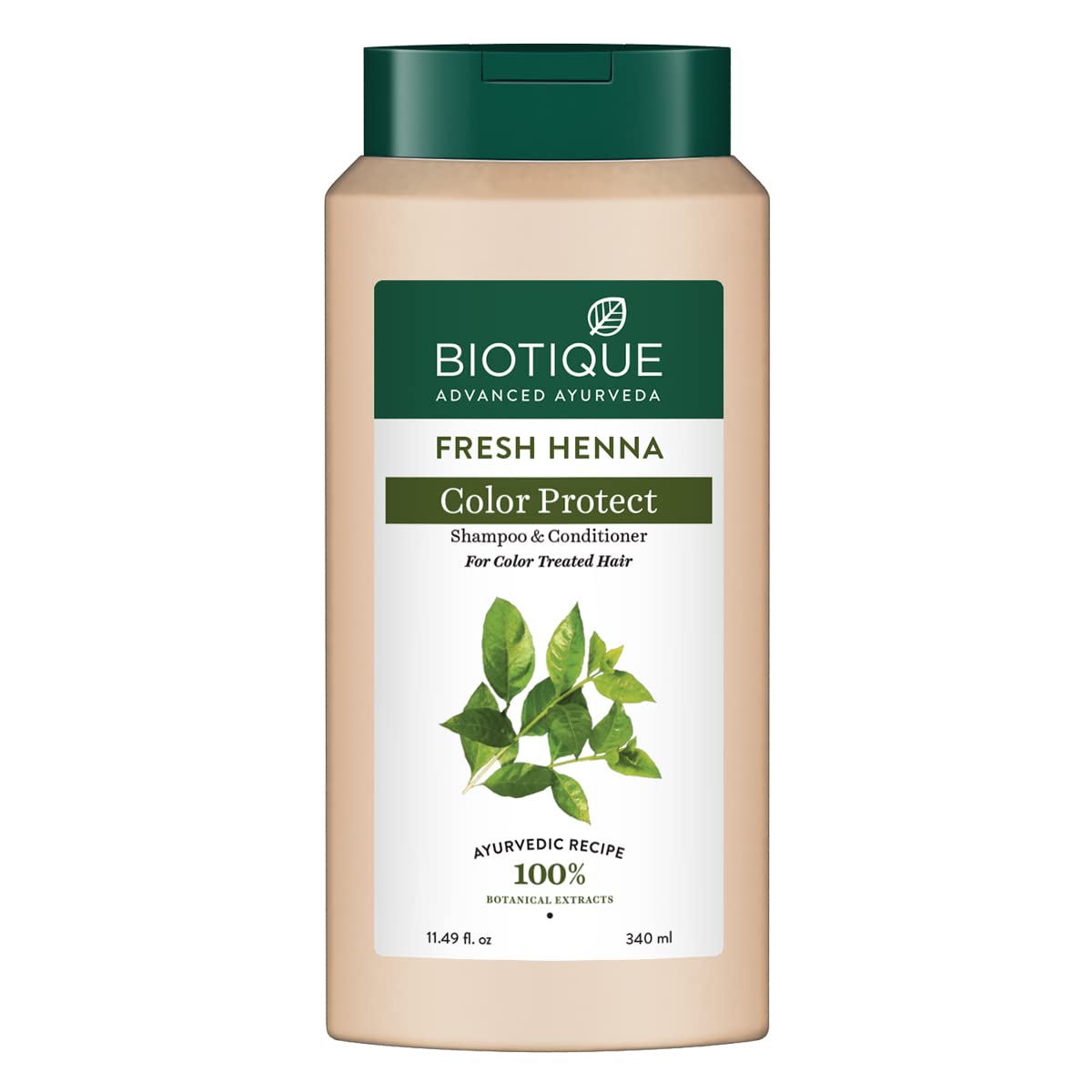 Biotique henna shampoo and conditioner 340 ml front bottle