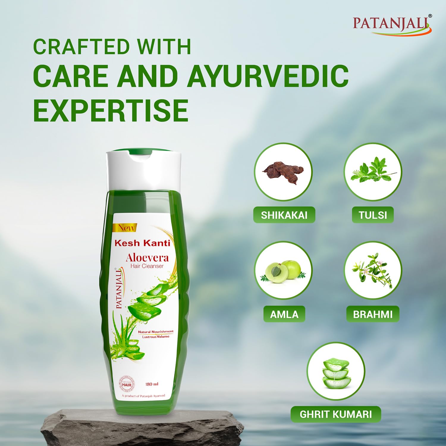 Patanjali Kesh Kanti Aloevera Hair Cleanser 180ML, Natural Nourishing Shampoo, Herbal Care for Healthy Hair, Scalp Cleansers for Men and Women, For All Types – view 3