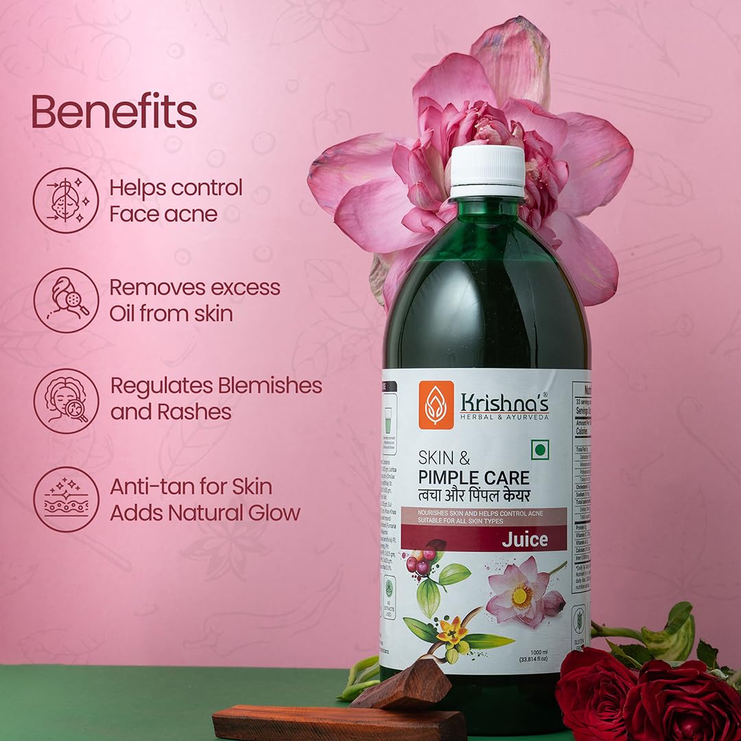 KRISHNA'S HERBAL & AYURVEDA Skin & Pimple Care Juice - 1000 Ml – view 3