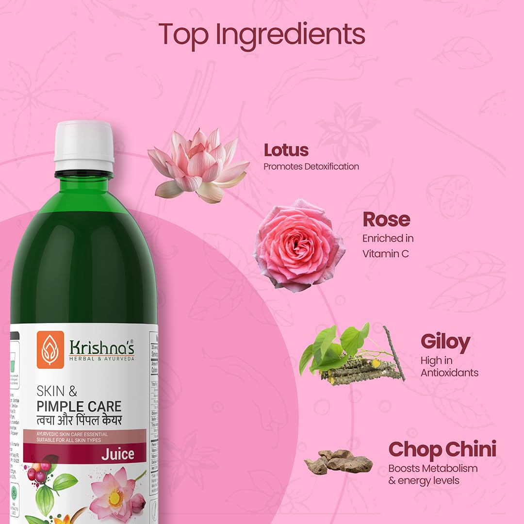 KRISHNA'S HERBAL & AYURVEDA Skin & Pimple Care Juice - 1000 Ml – view 4