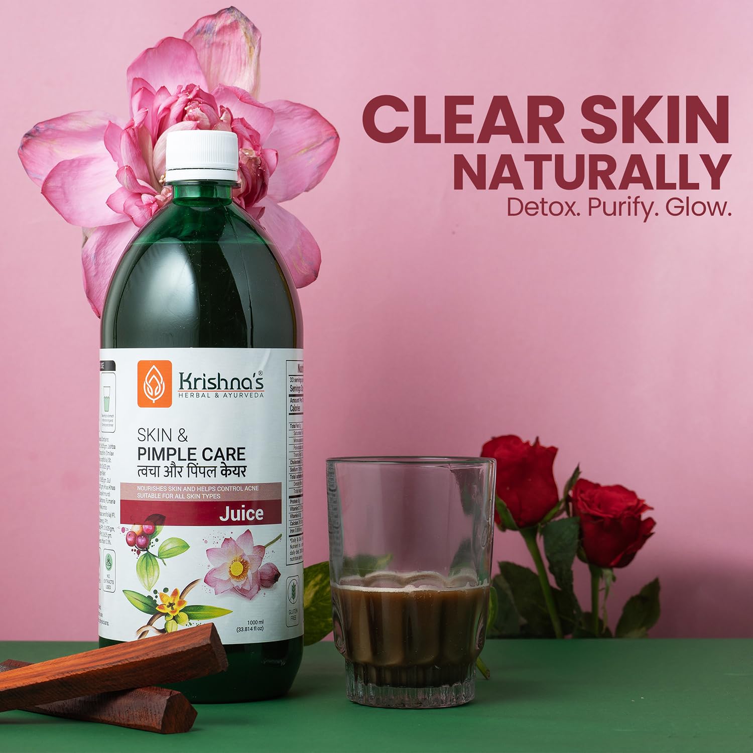 KRISHNA'S HERBAL & AYURVEDA Skin & Pimple Care Juice - 1000 Ml – view 8