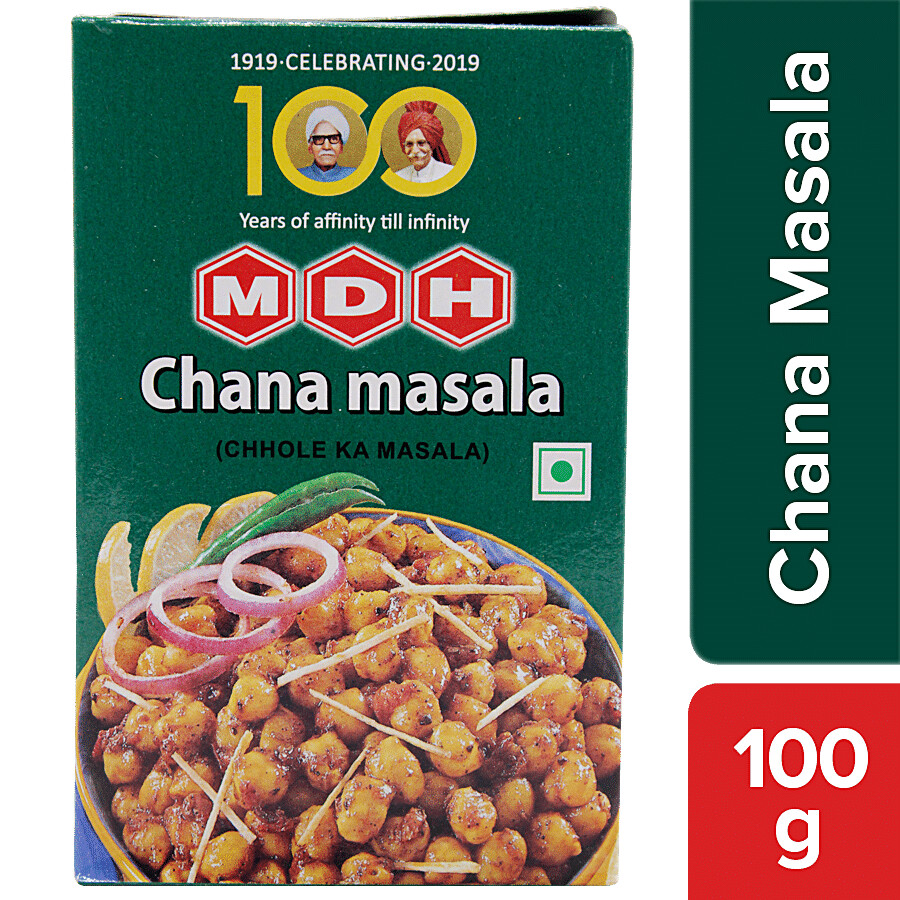 Boxed MDH Chana Masala powder pack for Indian cooking