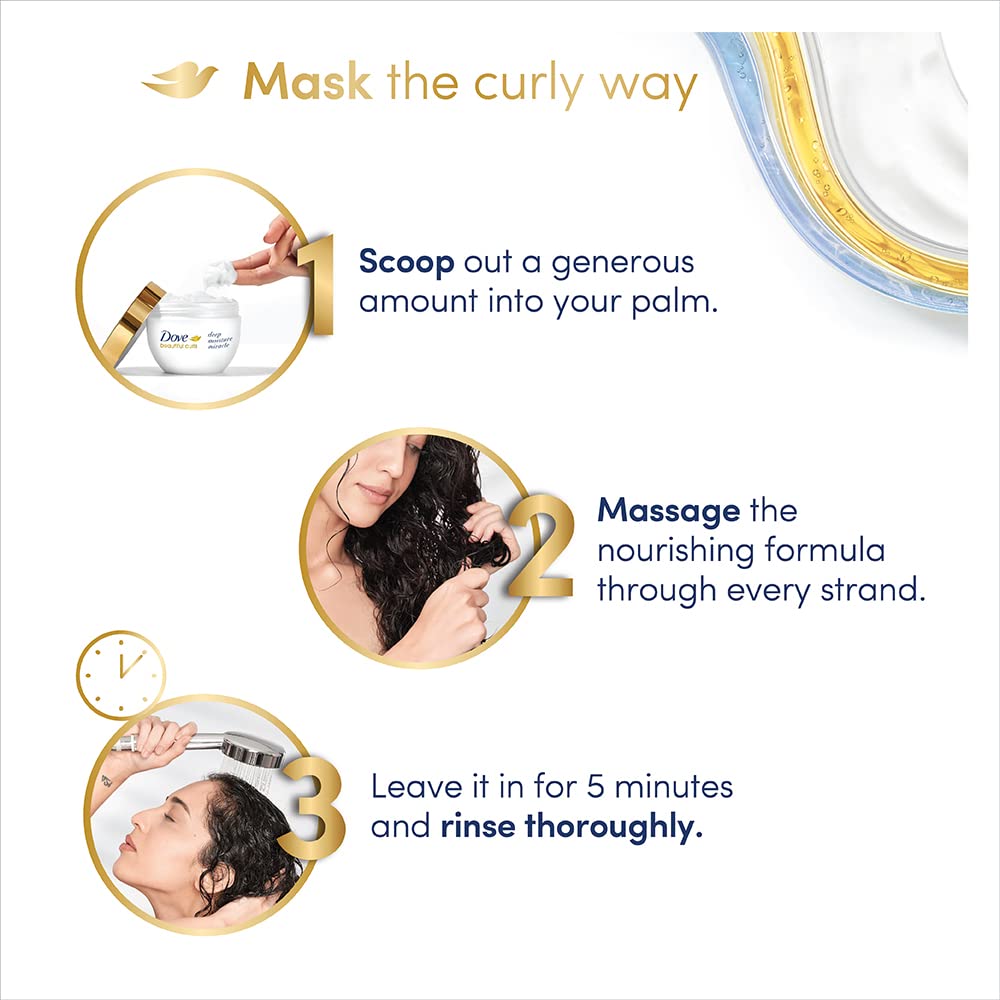 Dove Beautiful Curls Deep Moisture Miracle Floral Fragrance Hair Mask for Curly Hair 300 ml – view 5