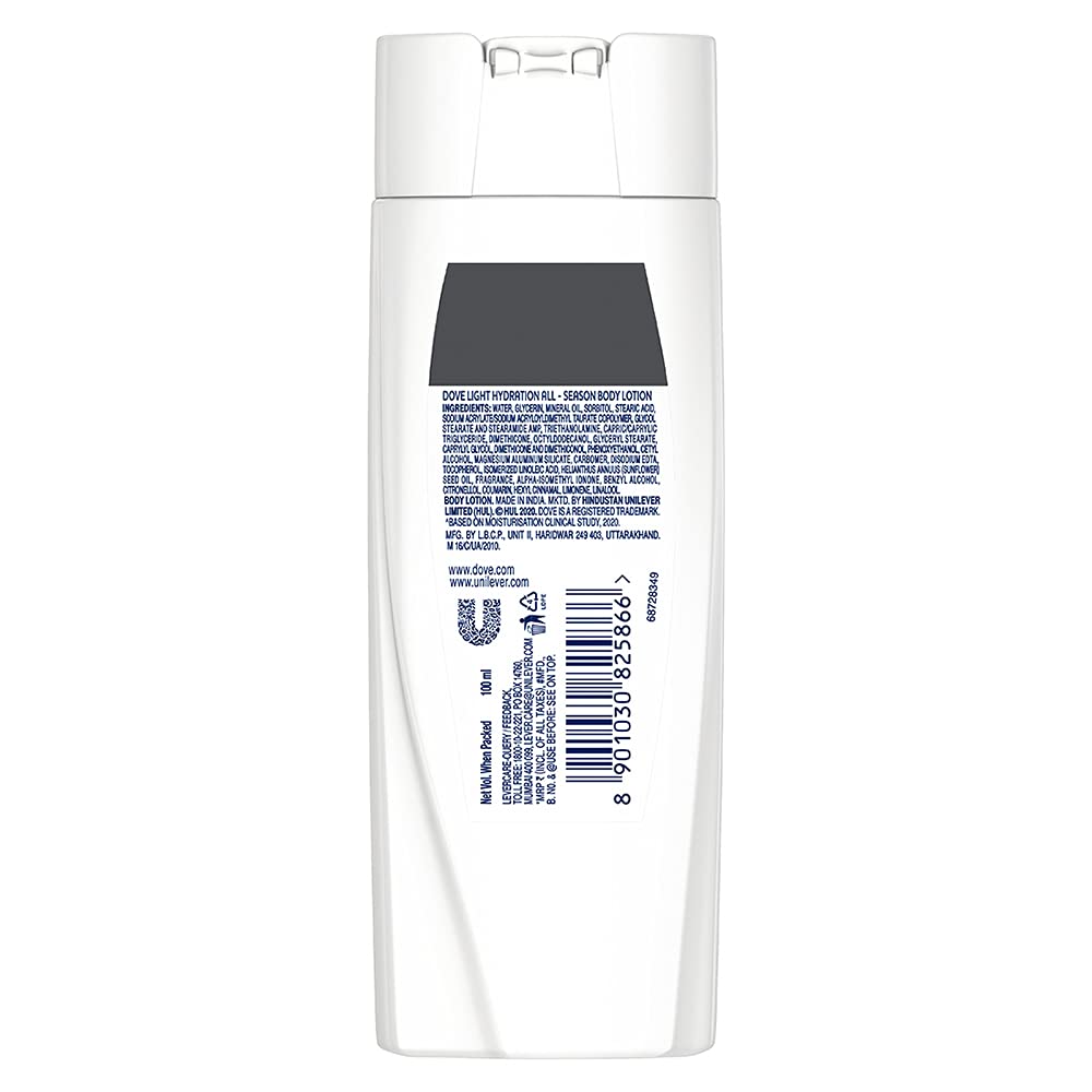 Dove Body Love Light Hydration Body Lotion For All Skin Types Paraben Free, 48hrs Moisturisation with Plan Based moisturiser, Fresh Hydrated Skin 100ml – view 2