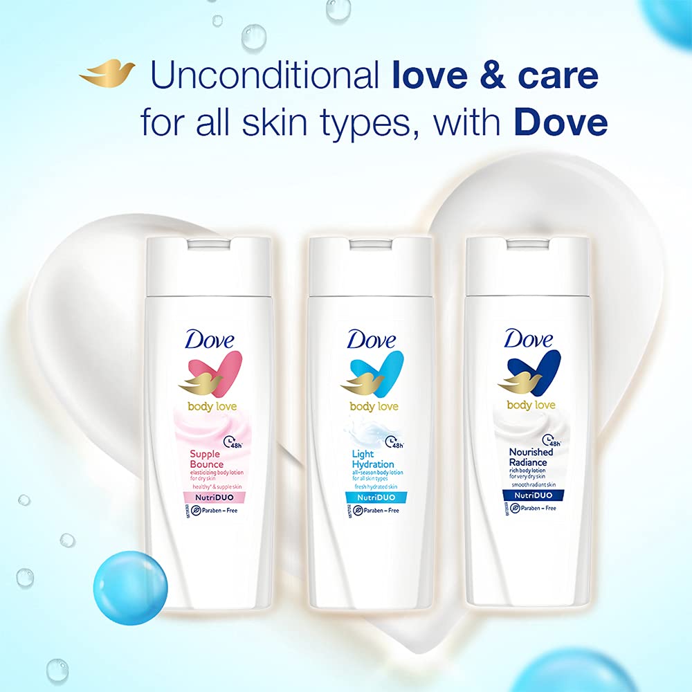Dove Body Love Light Hydration Body Lotion For All Skin Types Paraben Free, 48hrs Moisturisation with Plan Based moisturiser, Fresh Hydrated Skin 100ml – view 7