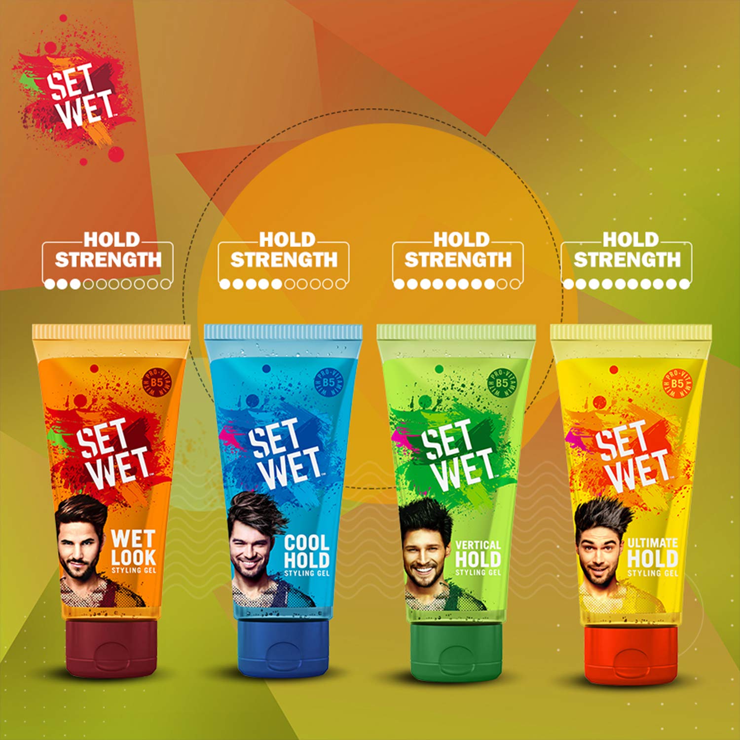 Set Wet Daily Hair Styling Gel for Men Wet Look, Alcohol Free, Pro Vitamin B5, Light Hold & Shine, Tube 100 ml (Pack of 2) – view 7