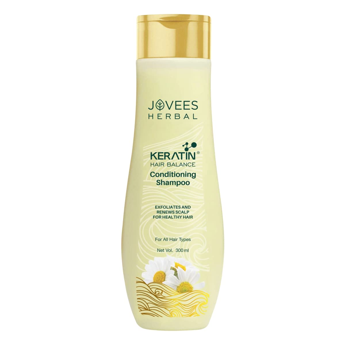 Front view of Jovees Herbal keratin shampoo 300ml bottle