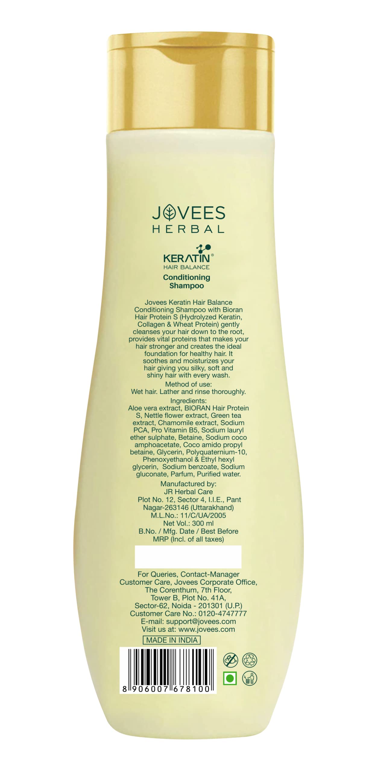 Jovees Keratin Hair Balance Conditioning Shampoo Exfoliates and Renews Scalp For Healthy Hair 300 ml – view 2