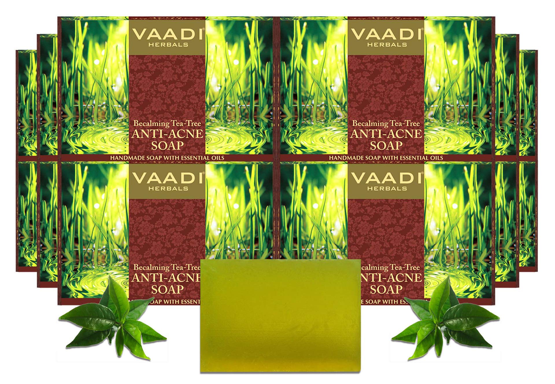 Box of Vaadi Herbals becalming tea tree soap 75 g bars