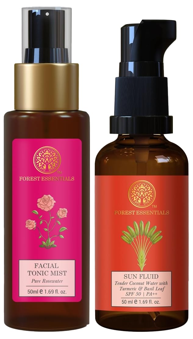 50 ml sun fluid and rosewater facial mist duo