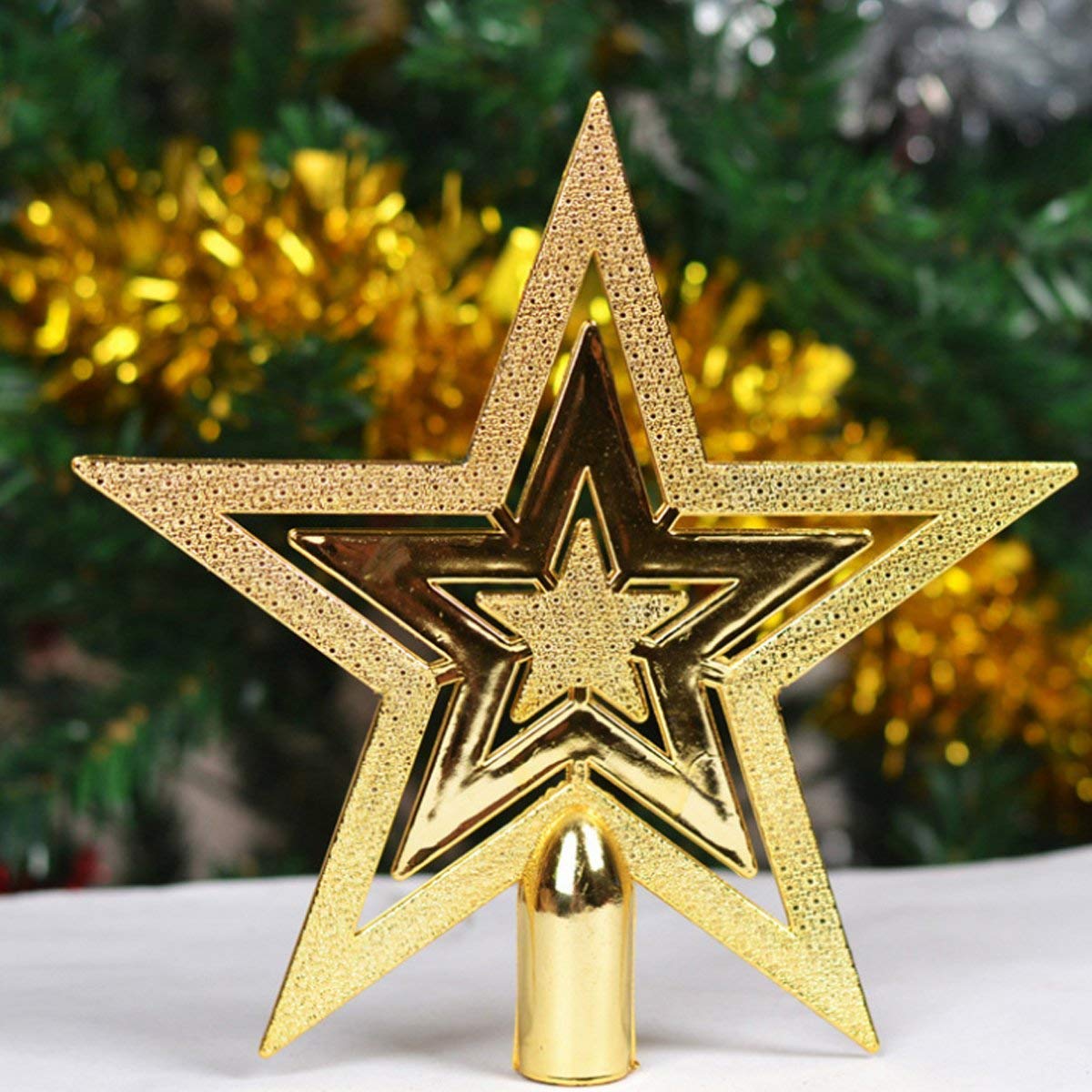 TIED RIBBONS Christmas Tree Topper Star Golden for Tree Decorations - Xmas Tree Decoration - Christmas Decorations Items for Home – view 3