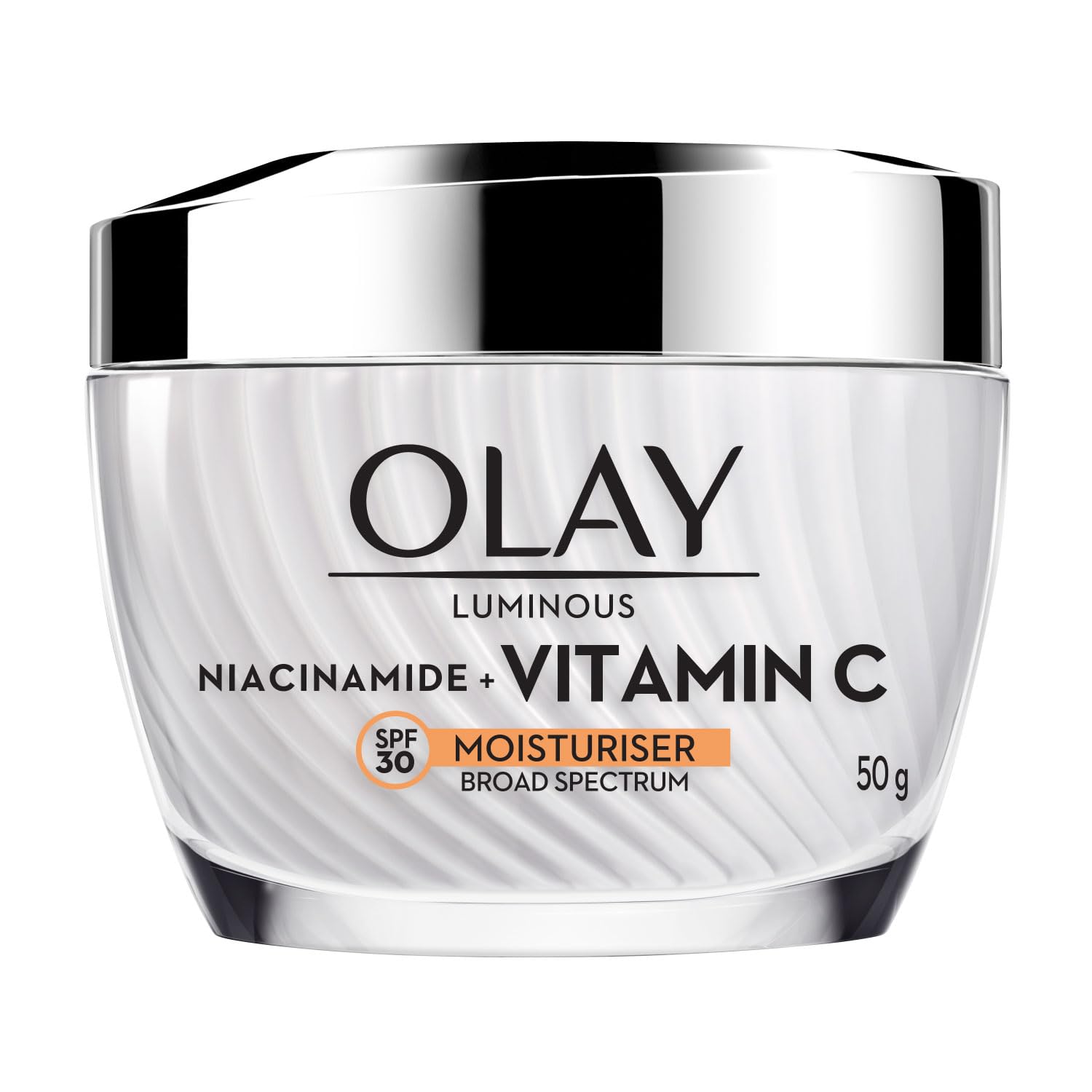 Olay brightening face cream with Vitamin C and SPF30 jar