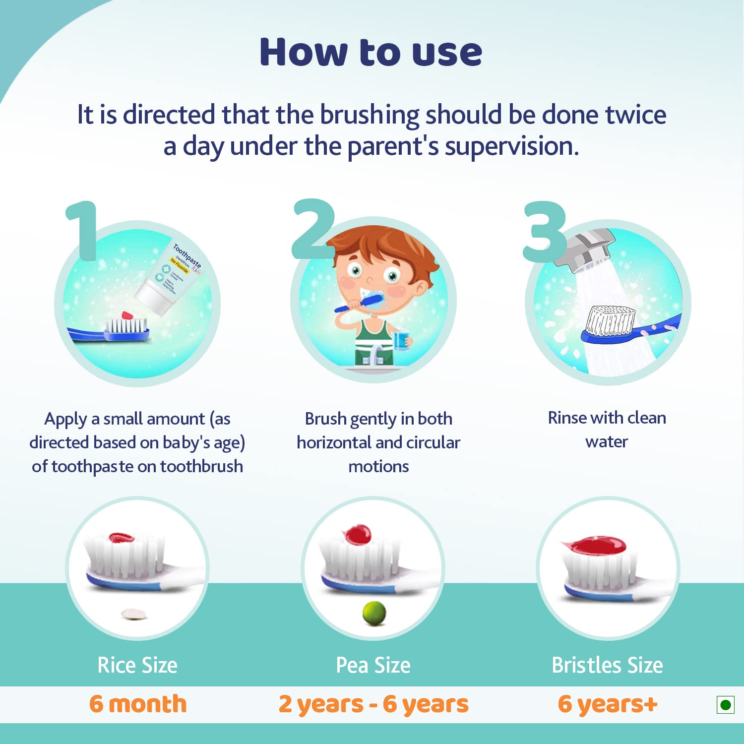 Chicco Toothpaste for Kids Best for Baby (1y-6y), Mix Fruit Flavour, 50g – view 5