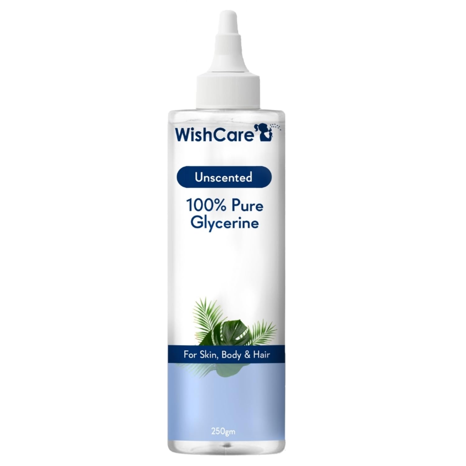 Front view of WishCare pure vegan glycerine gel bottle