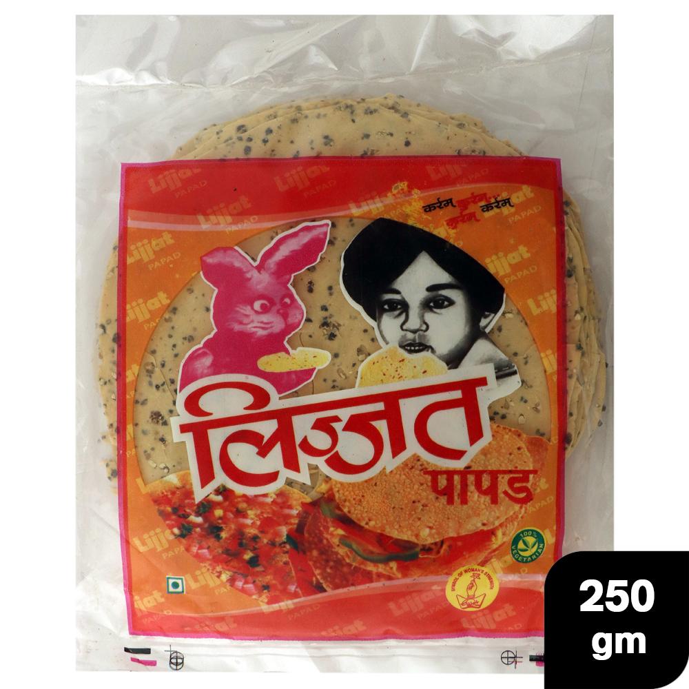Lijjat Punjabi Masala Papad pack front view 250 g