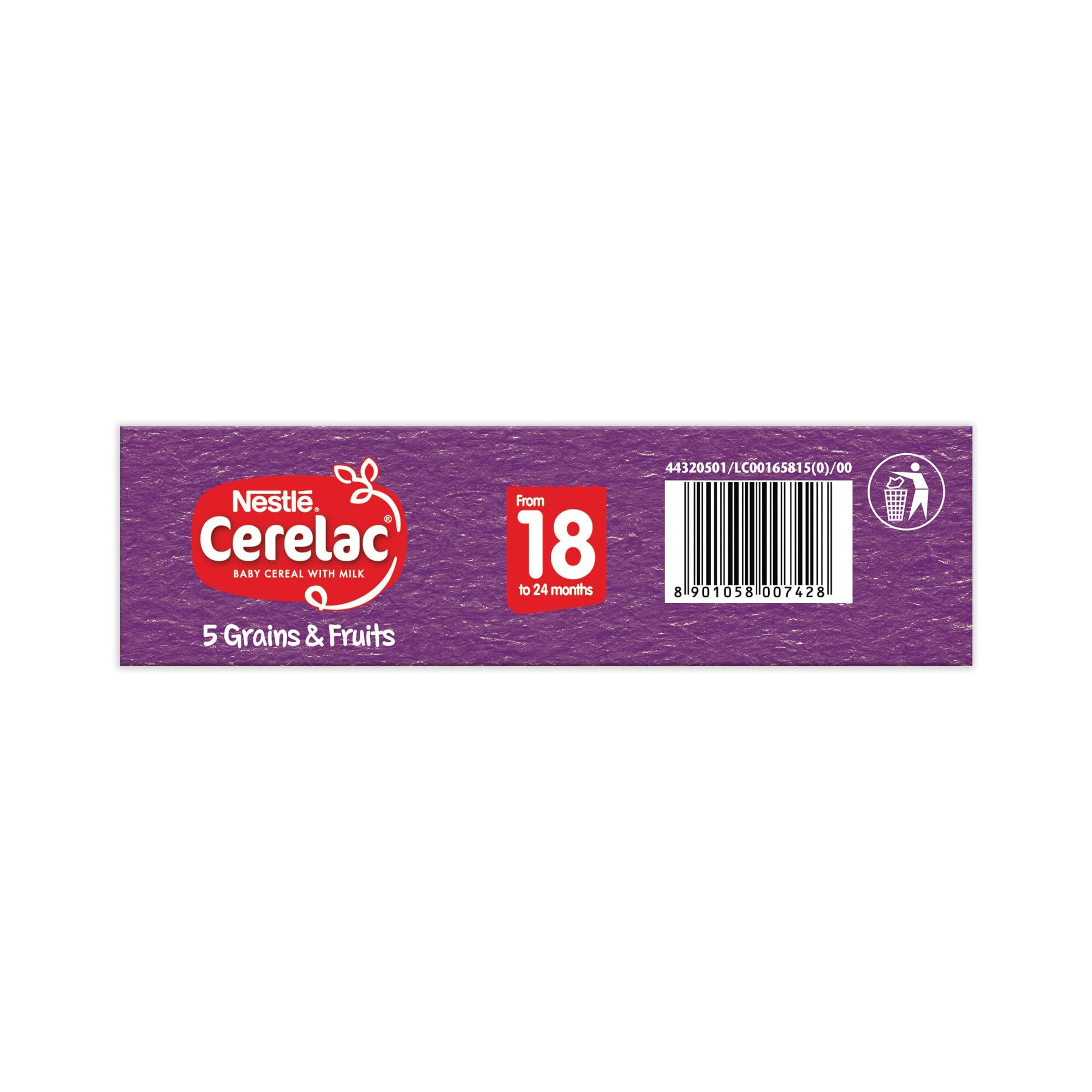 Nestle Cerelac Baby Cereal with Milk , 5 Grains & Fruits ,Stage 5, From 18 to 24 Months , Source of Iron & Protein , 300g – view 7