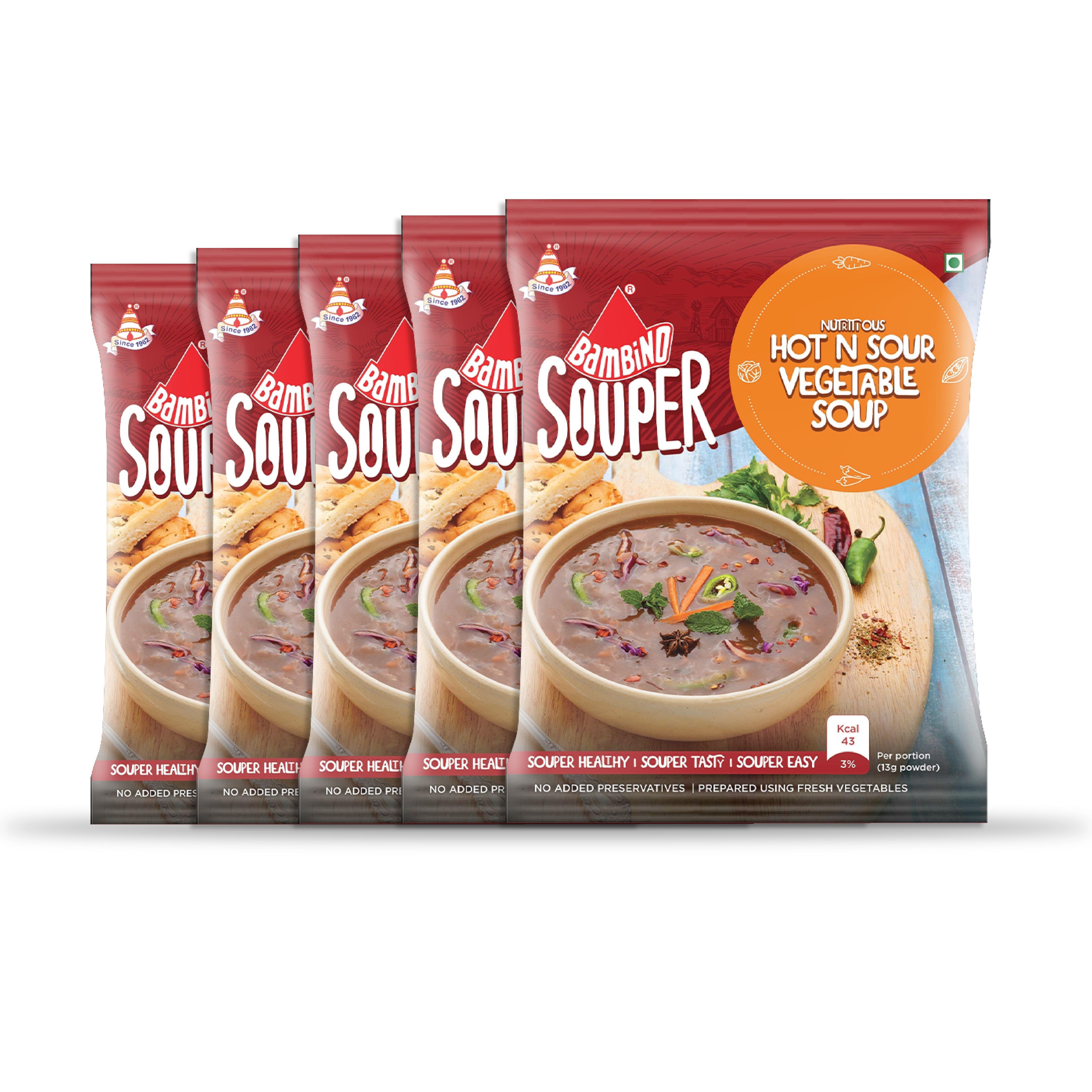 Bambino vegetable soup powder 40 g pouches in pack of five