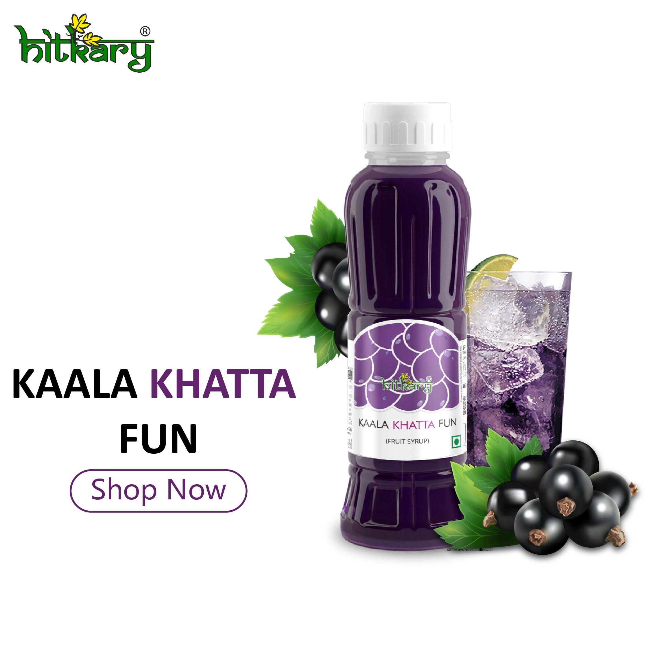 Hitkary Syrup - Kaala Khatta Fun Fruit, 700ml – view 2
