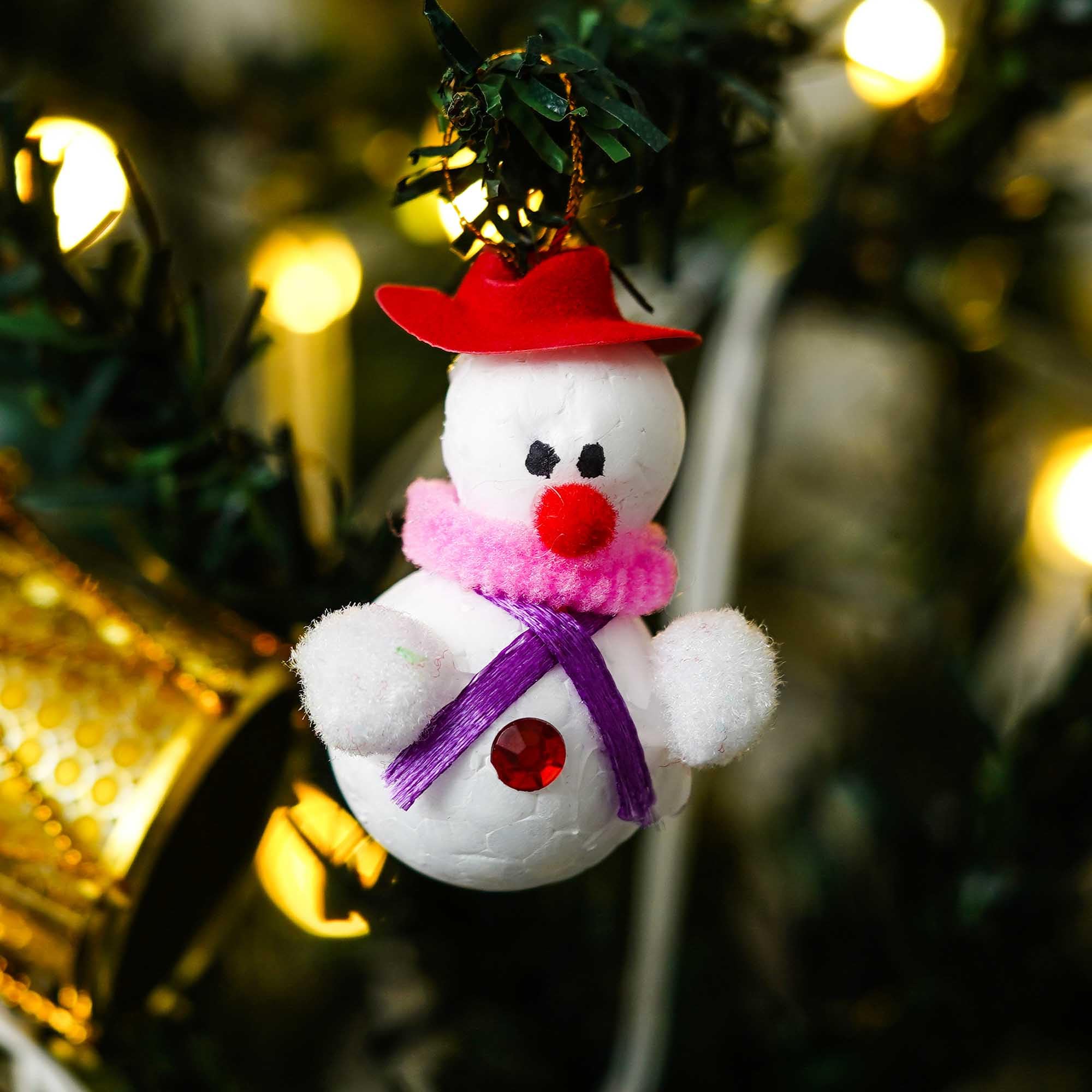 eCraftIndia Merry Christmas Decor Snowman Hanging Ornaments (Pack of 6) Props Christmas Tree Decorations Items for Home Office – view 2