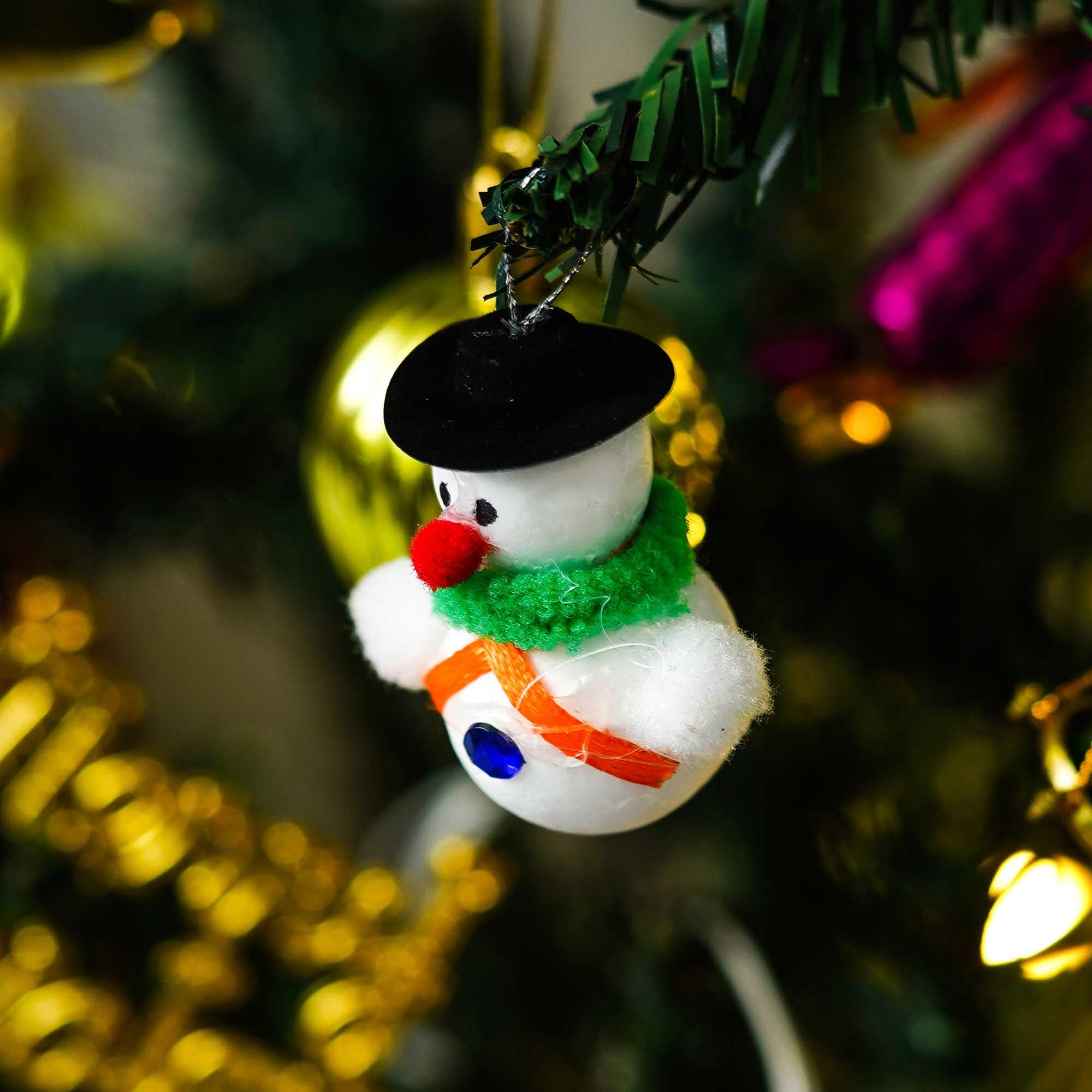 eCraftIndia Merry Christmas Decor Snowman Hanging Ornaments (Pack of 6) Props Christmas Tree Decorations Items for Home Office – view 7