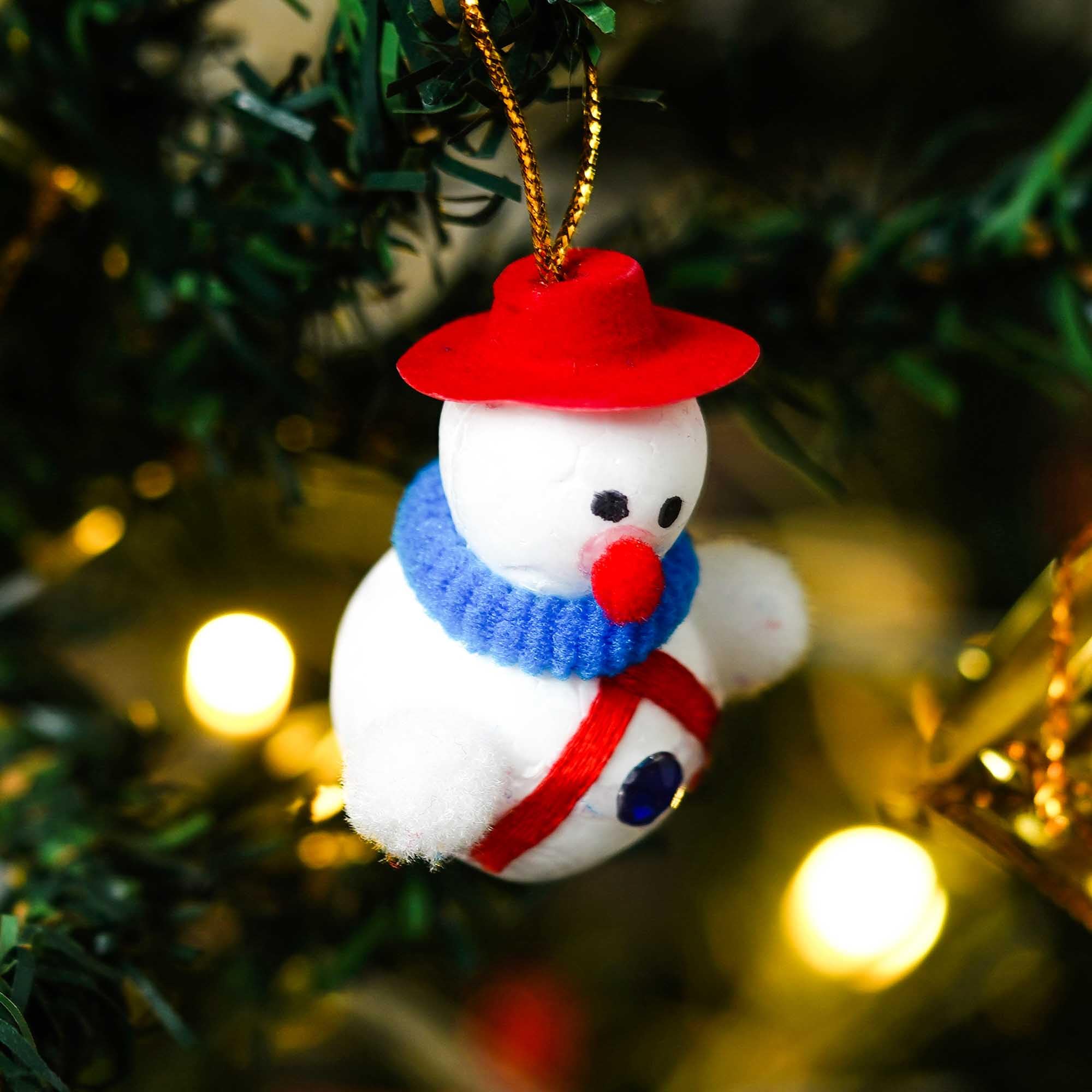 eCraftIndia Merry Christmas Decor Snowman Hanging Ornaments (Pack of 6) Props Christmas Tree Decorations Items for Home Office – view 8