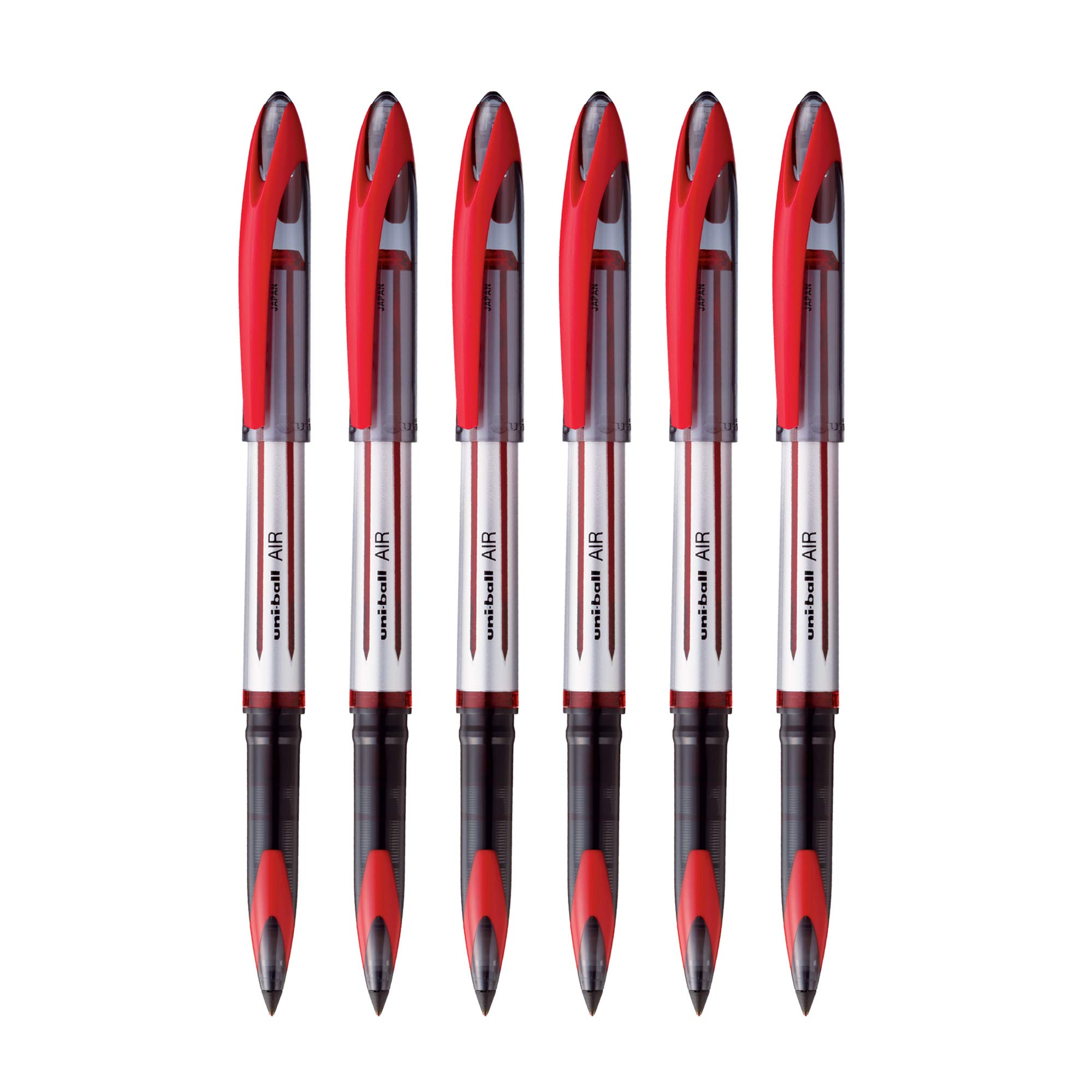 uni-ball Air red ink rollerball pens pack of six