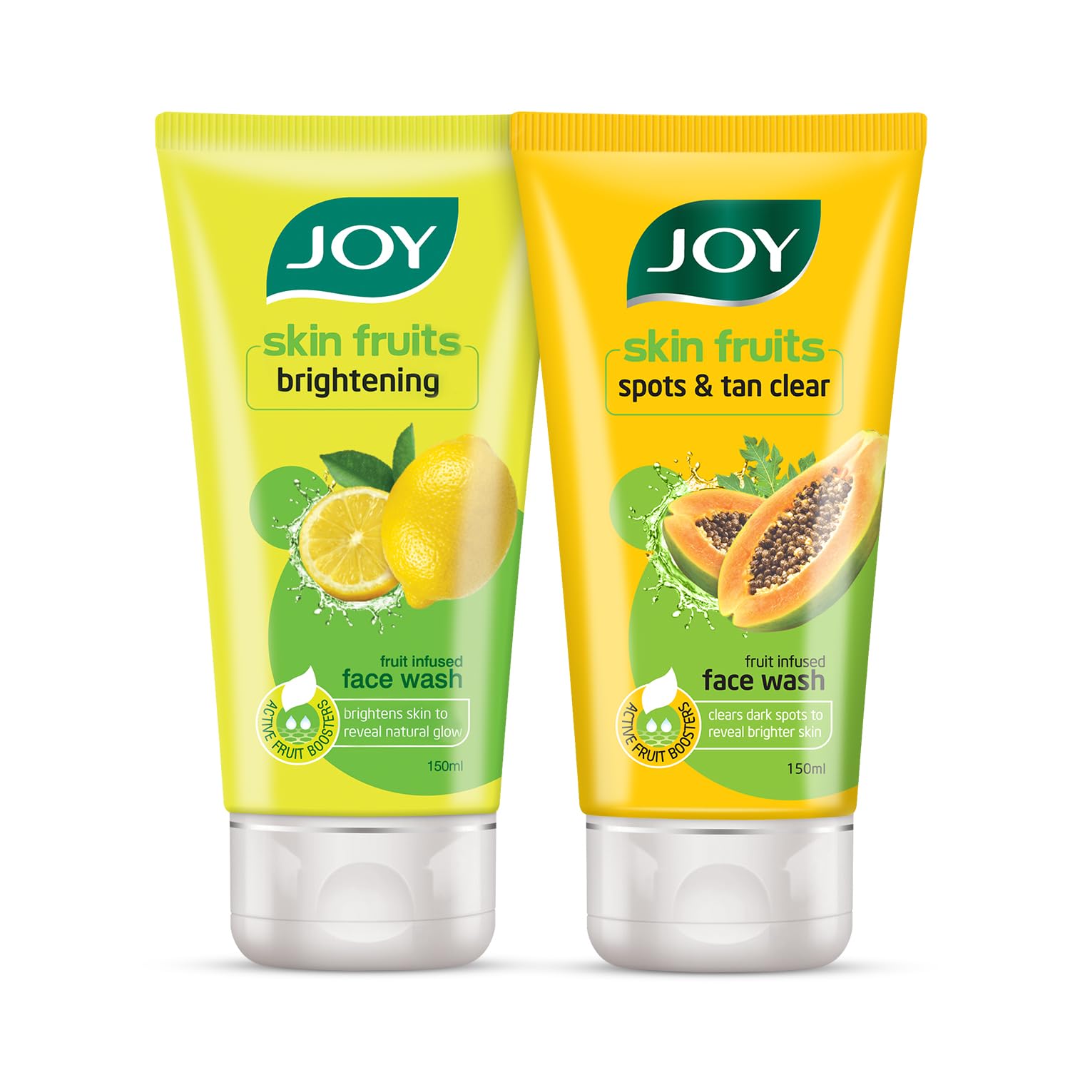 Joy Signature lemon and papaya face wash combo pack, two tubes