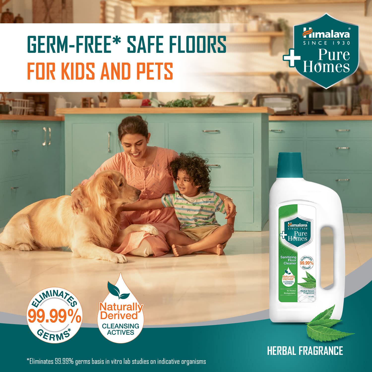 Himalaya Pure Homes Sanitizing Floor Cleaner HERBAL GREEN 1 LITRE (RXZER23) – view 2