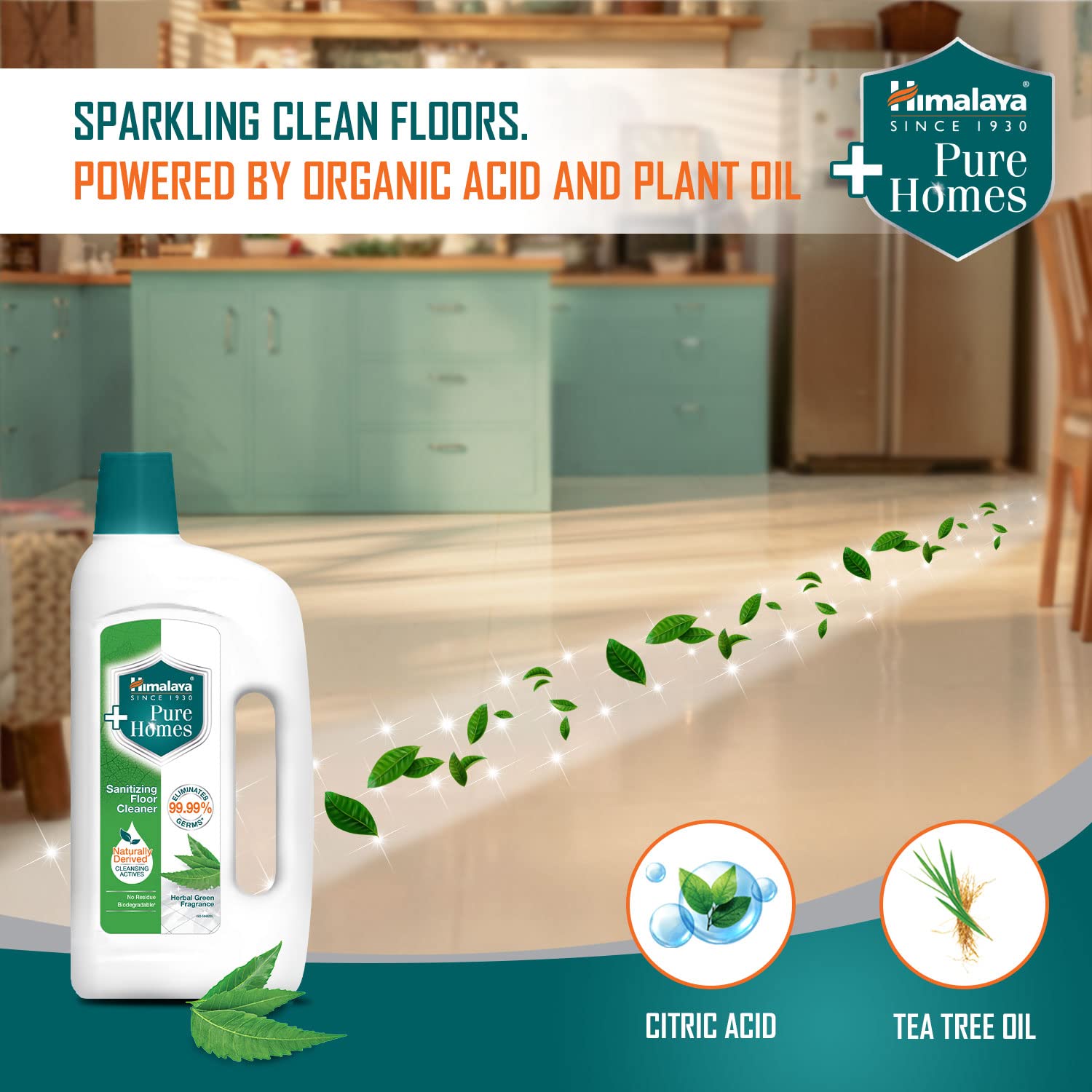 Himalaya Pure Homes Sanitizing Floor Cleaner HERBAL GREEN 1 LITRE (RXZER23) – view 3