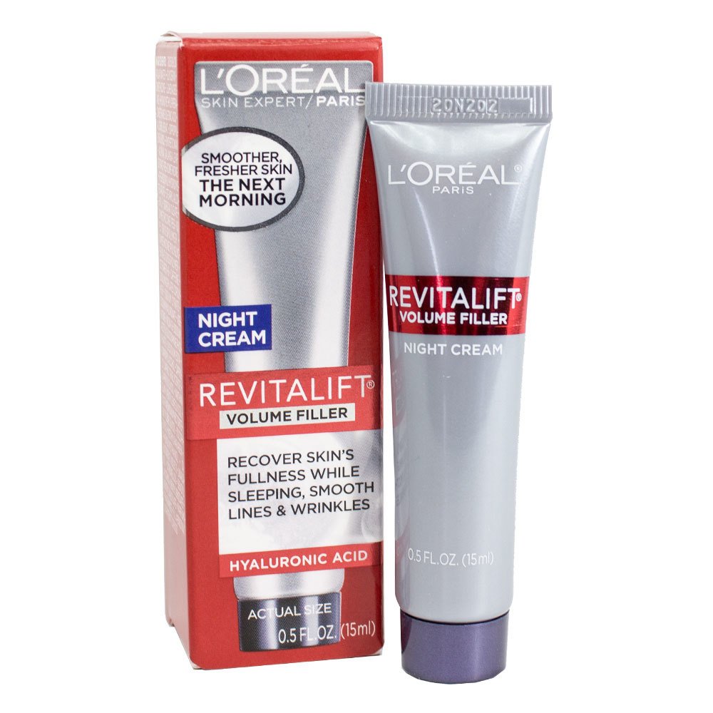 Travel-size Revitalift Volume Filler night cream boxed container