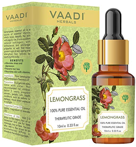 Vaadi Herbals Lemongrass Essential Oil - Reduces Stress & Depression, Prevents Hairfall, Prevents Skin Ageing - 100% Pure Therapeutic Grade, 10 ml – view 2