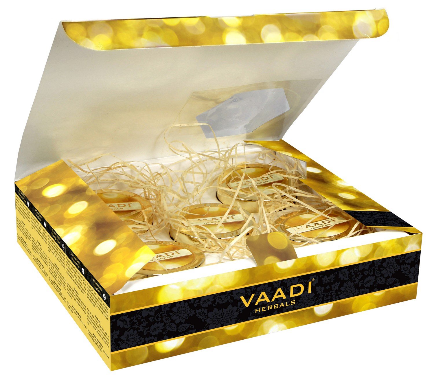 Vaadi Herbals Gold Facial Kit (24 Carat Gold Leaves, Marigold, Wheatgerm Oil, Lemon Peel Extract), 270g – view 4