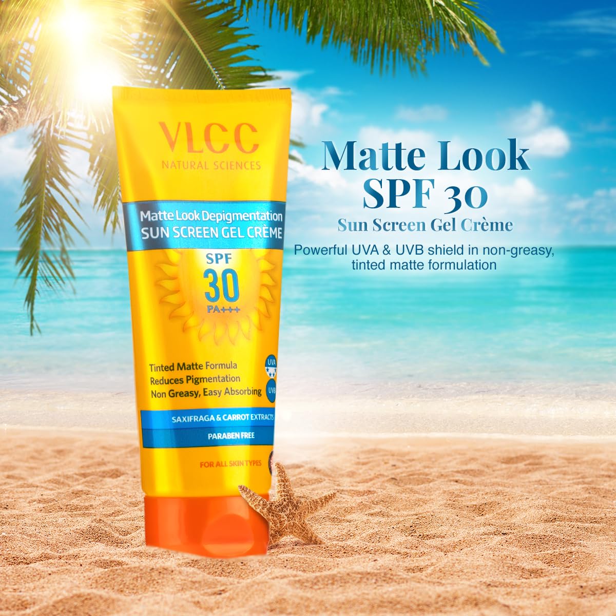VLCC Matte Look Spf 30 PA ++ Sunscreen Gel Crème - 100g + 25g Extra - Helps Depigmentation, Non-Greasy Tinted Matte Formula with Broad Spectrum Protection. – view 2