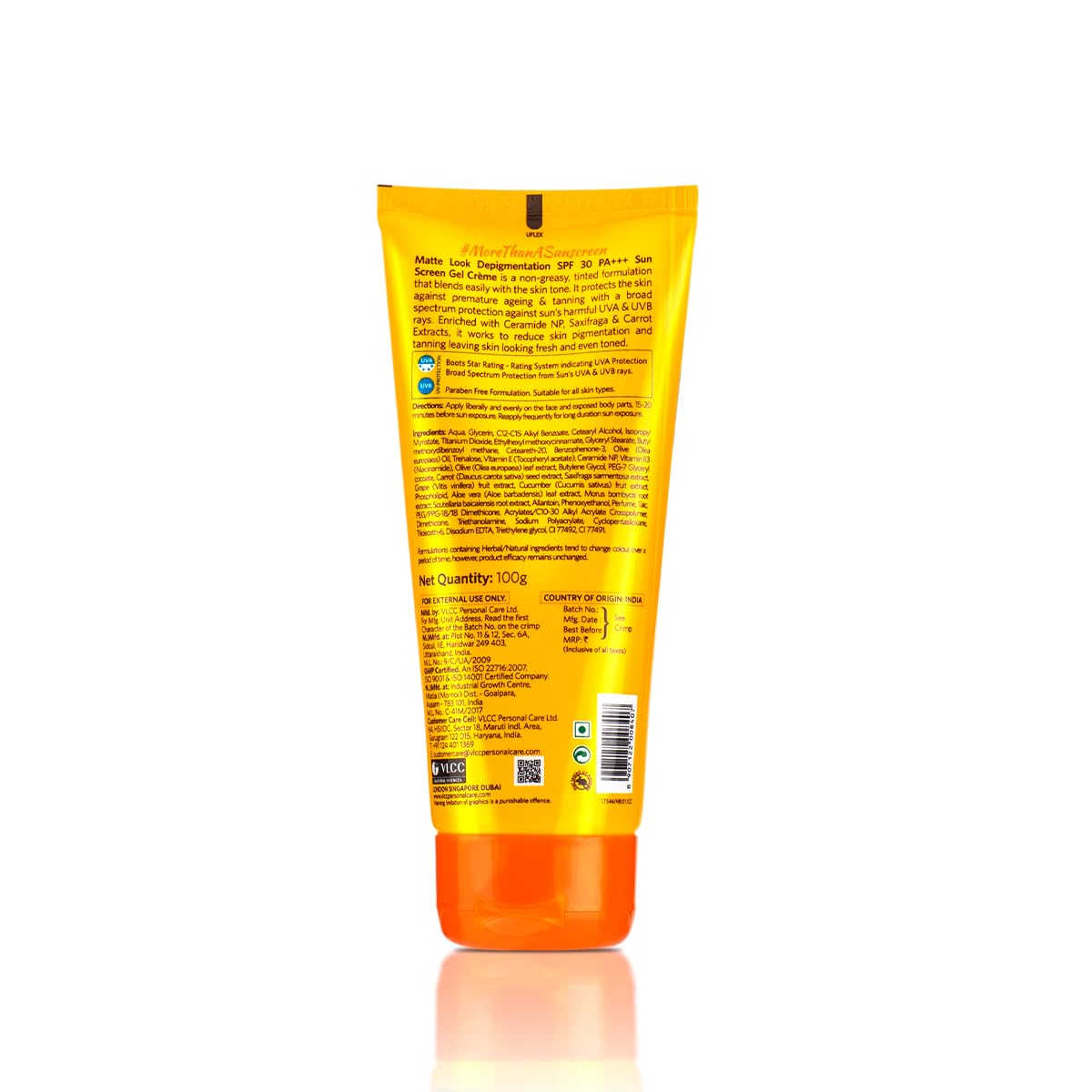 VLCC Matte Look Spf 30 PA ++ Sunscreen Gel Crème - 100g + 25g Extra - Helps Depigmentation, Non-Greasy Tinted Matte Formula with Broad Spectrum Protection. – view 5