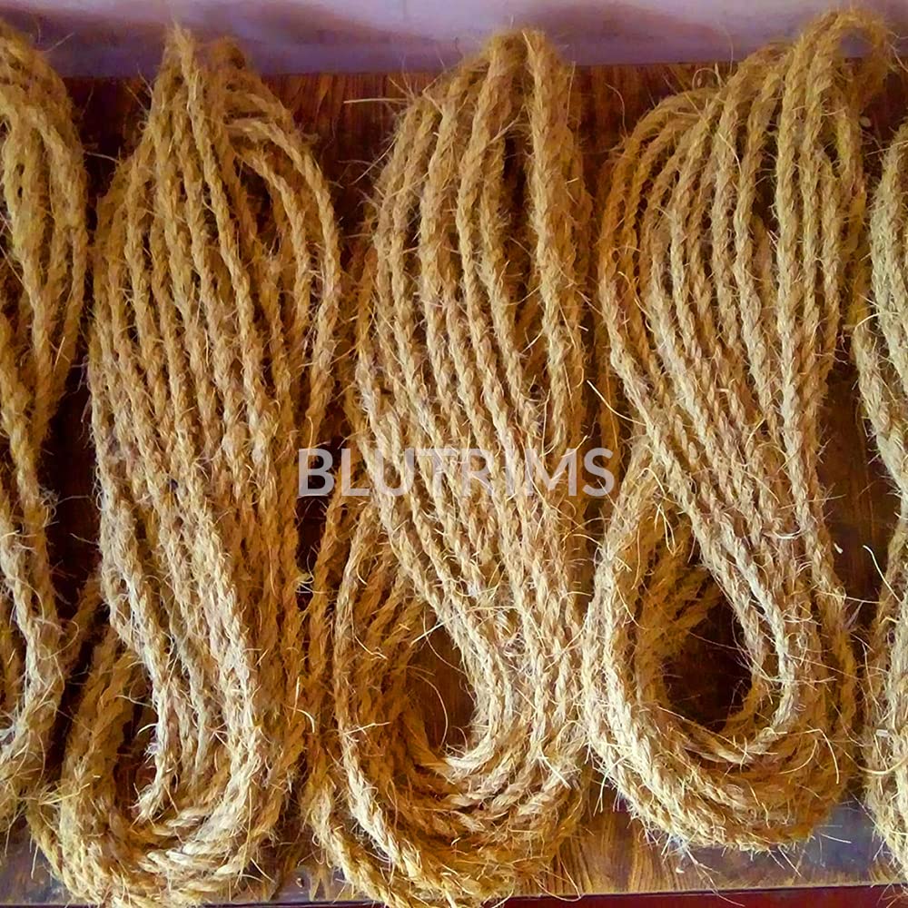 Coconut Fibre Coir Twine Rope, 100% Natural & Eco Friendly by Blutrims, 23 Feet Length (7 MTS) Pack of 4, for Garden use, Plant Hanger, Agriculture, DIY Home Decor, Craft – view 4