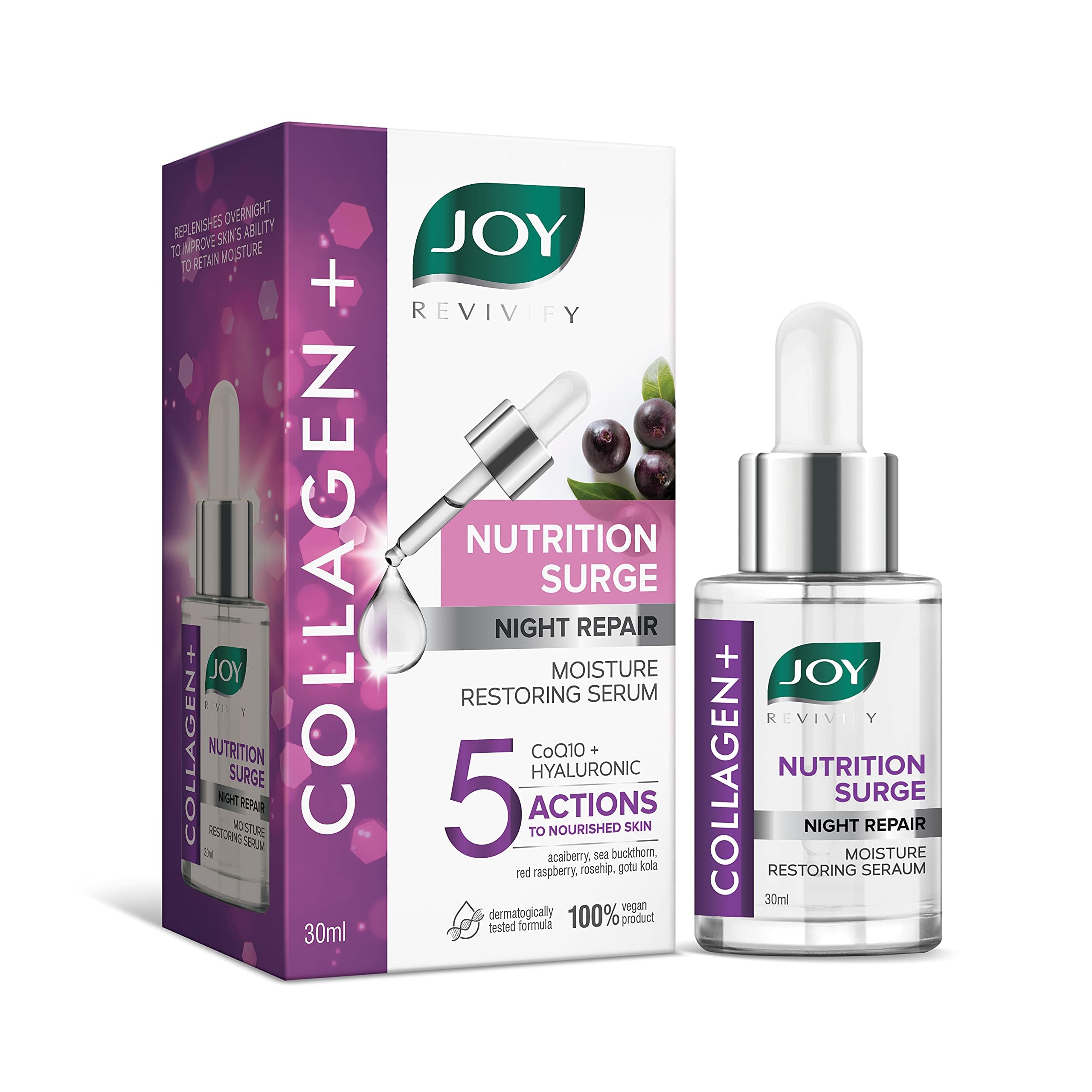 Joy night repair face serum with collagen and hyaluronic acid
