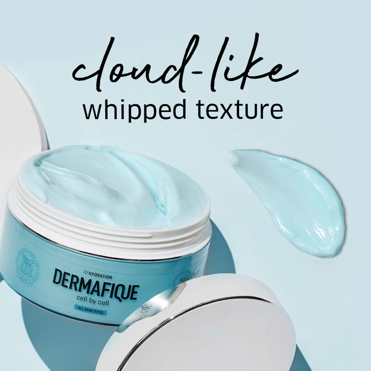 Dermafique Aqua Cloud Light Moisturising Crème, 200g for Normal, Oily, Dry and Combination Skin for Soft Hydrated Glowing Skin Face Cream with Vitamin E – view 3