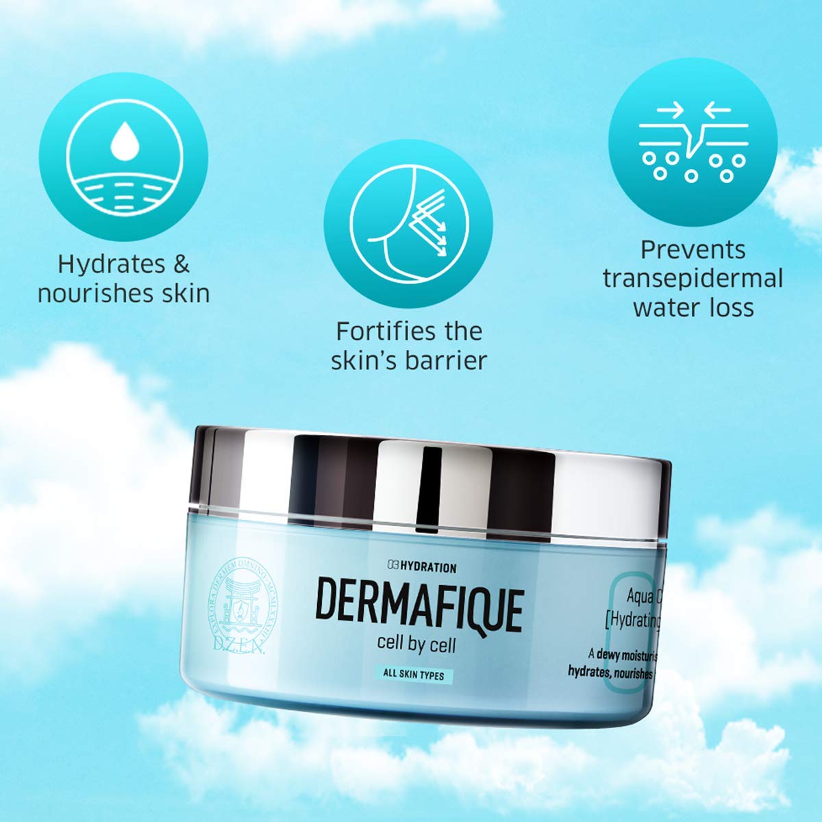 Dermafique Aqua Cloud Light Moisturising Crème, 200g for Normal, Oily, Dry and Combination Skin for Soft Hydrated Glowing Skin Face Cream with Vitamin E – view 5