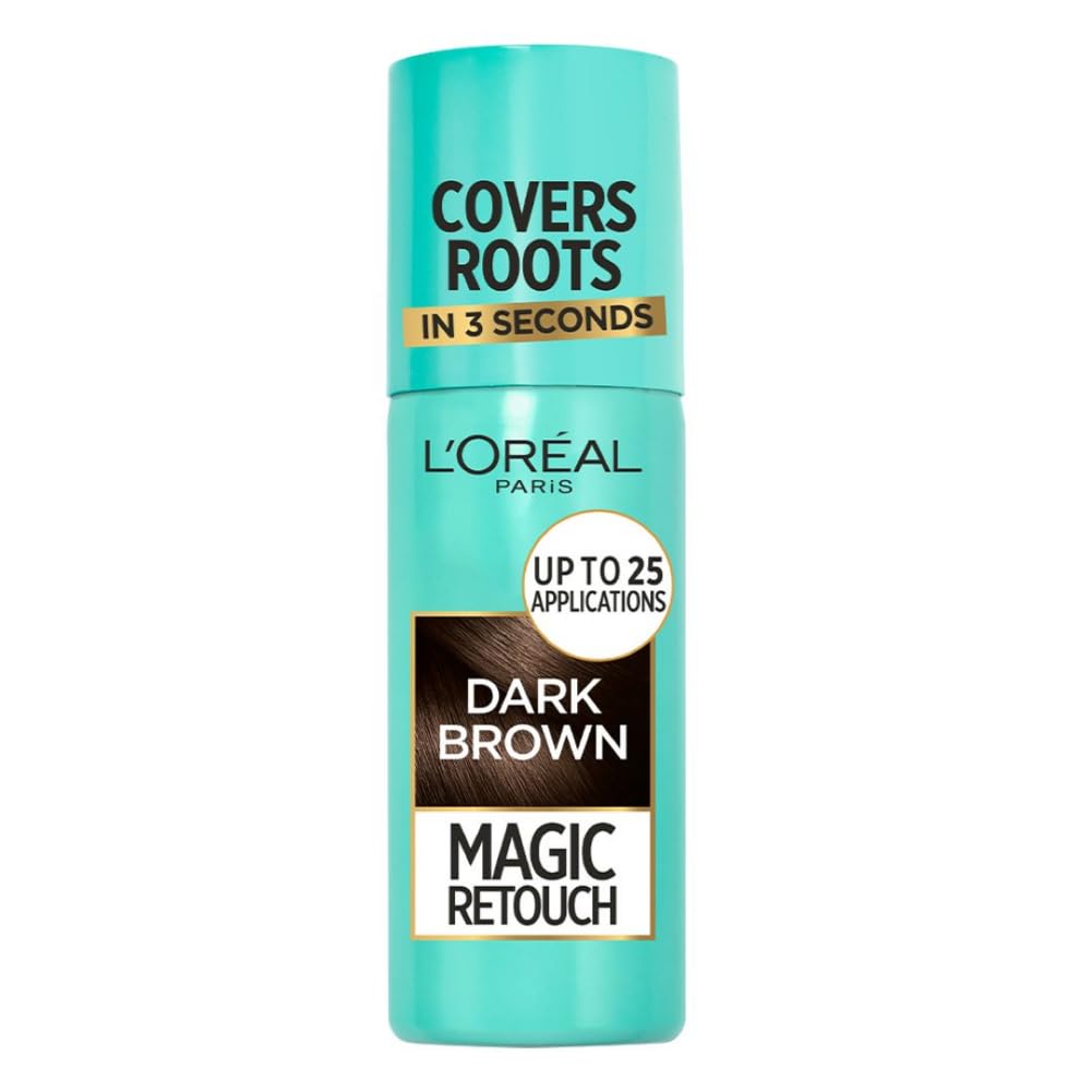 Dark brown Magic Retouch instant root concealer spray by L'Oreal Paris