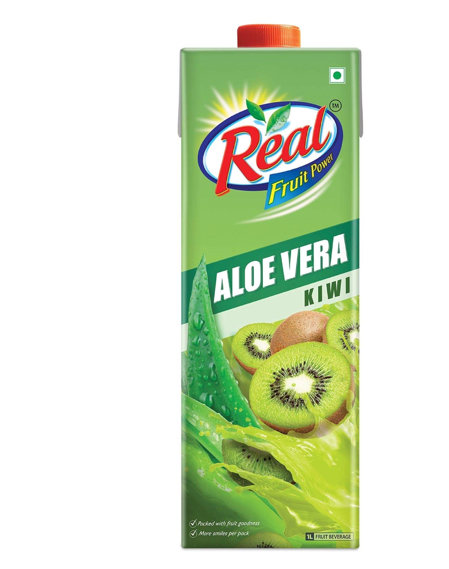 Front view of Dabur Real Aloe Kiwi 1 liter box
