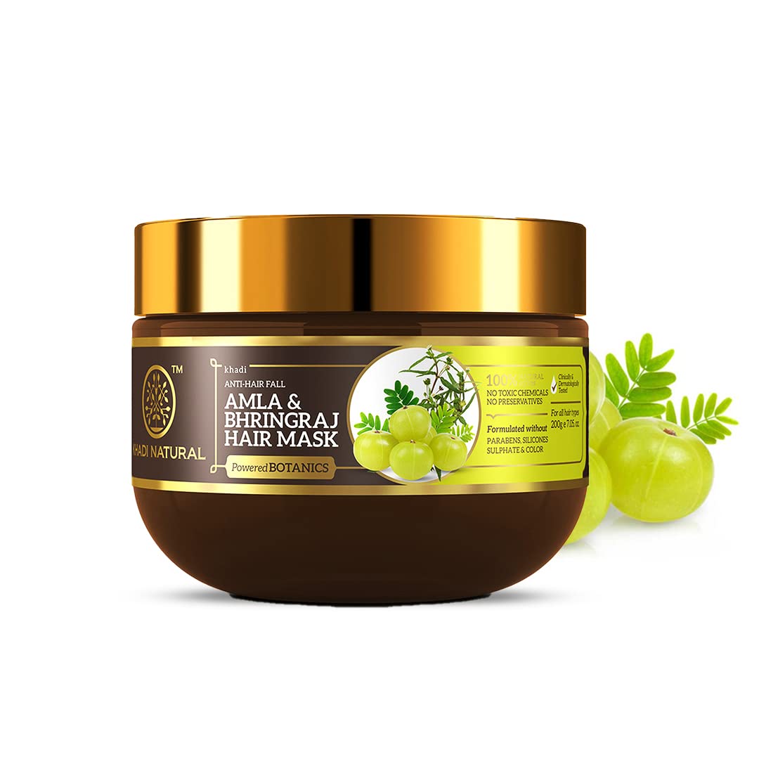 Khadi Natural hair conditioning mask jar with Amla and Bhringraj