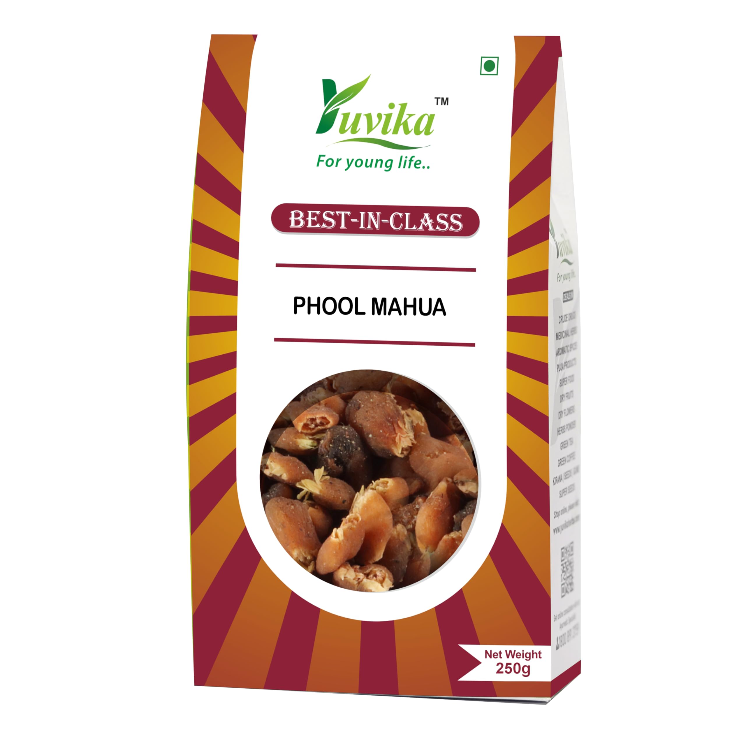 Yuvika Mahua flower 250g crude herb pack from India