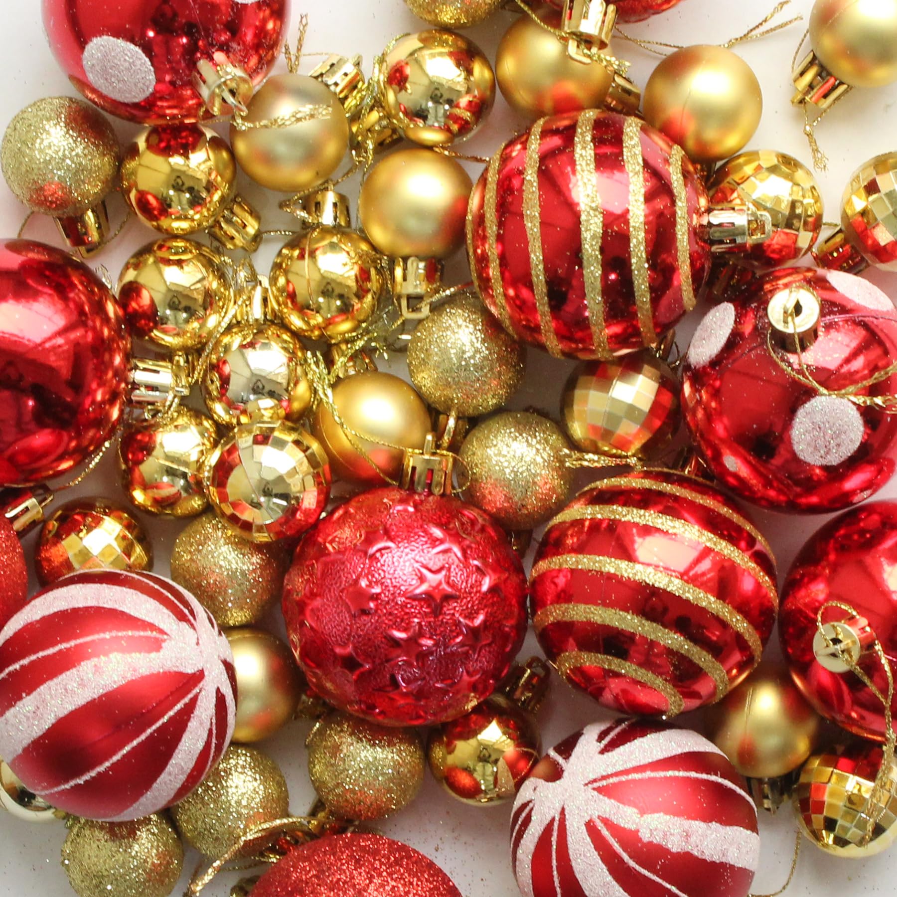 TIED RIBBONS Christmas Decoration Balls Set 44 Pcs (Multi, 7.6 cm & 3.5 cm) for Christmas Tree Decoration Hanging Ornaments Props Xmas - Christmas Tree Decoration Items for Home Office Church Décor – view 6